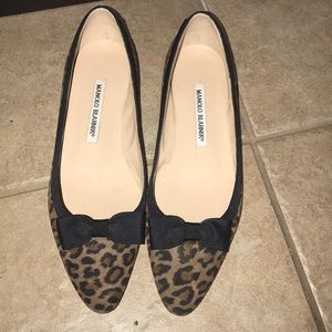 Manolo Blahnik leopard print flats